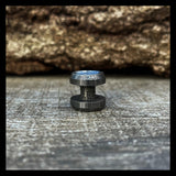 Boomerang Micro Button Set  -  Blue Tongue Damasteel